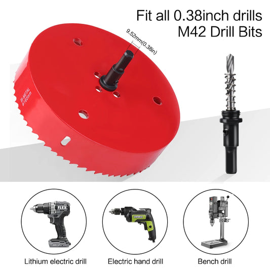 Vielseitige 15-200mm Lochsäge HSS M42 Bimetall für Metall Holz Kunststoff DIY