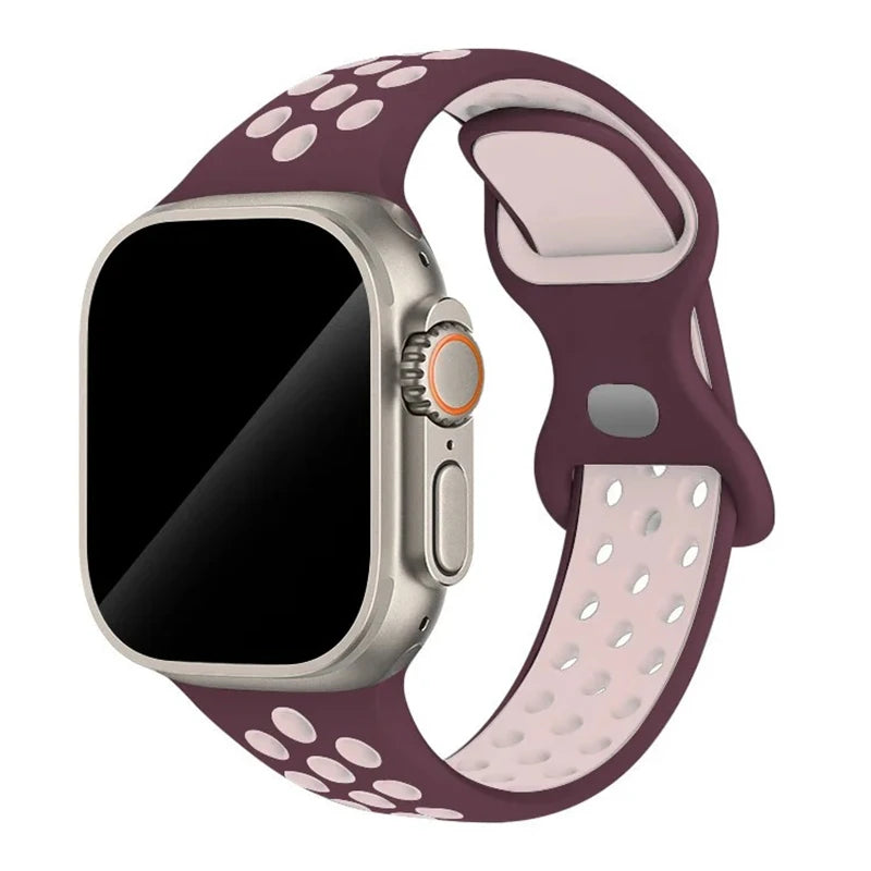 Sportliches Silikonarmband kompatibel mit Smartwatch 38-49 mm Modelle