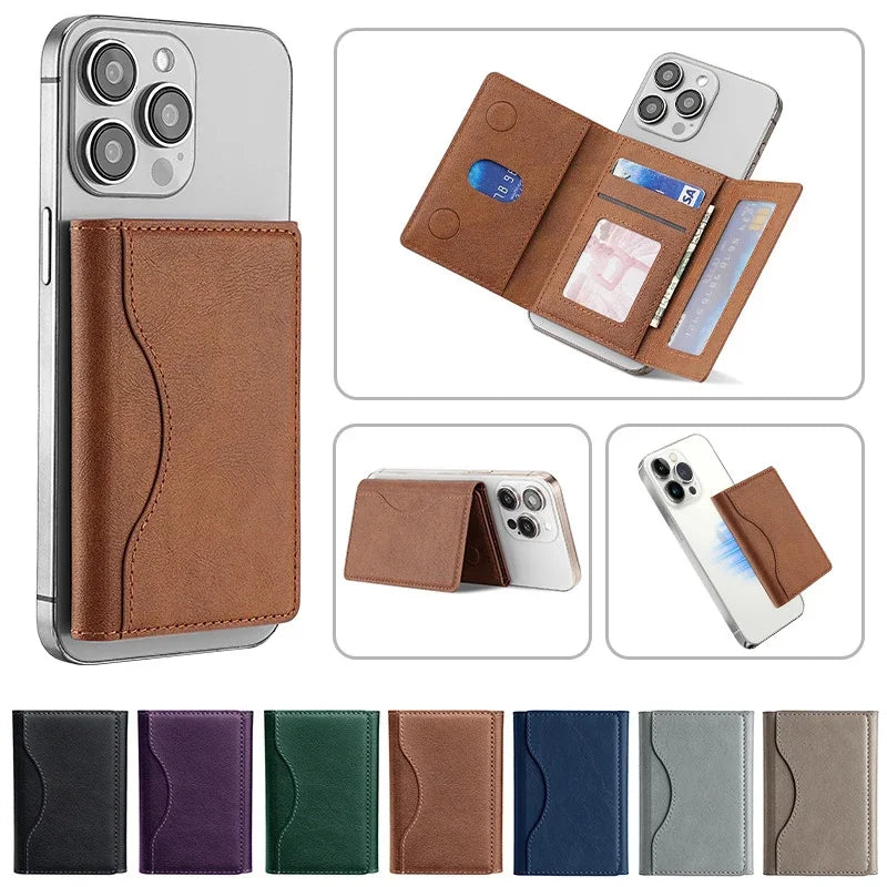 Unisex Magnetischer PU Leder Kartenhalter – MagSafe kompatibel für Handy