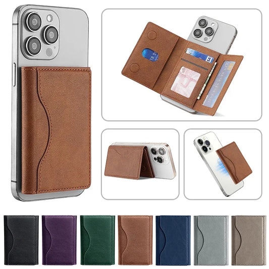 Unisex Magnetischer PU Leder Kartenhalter – MagSafe kompatibel für Handy