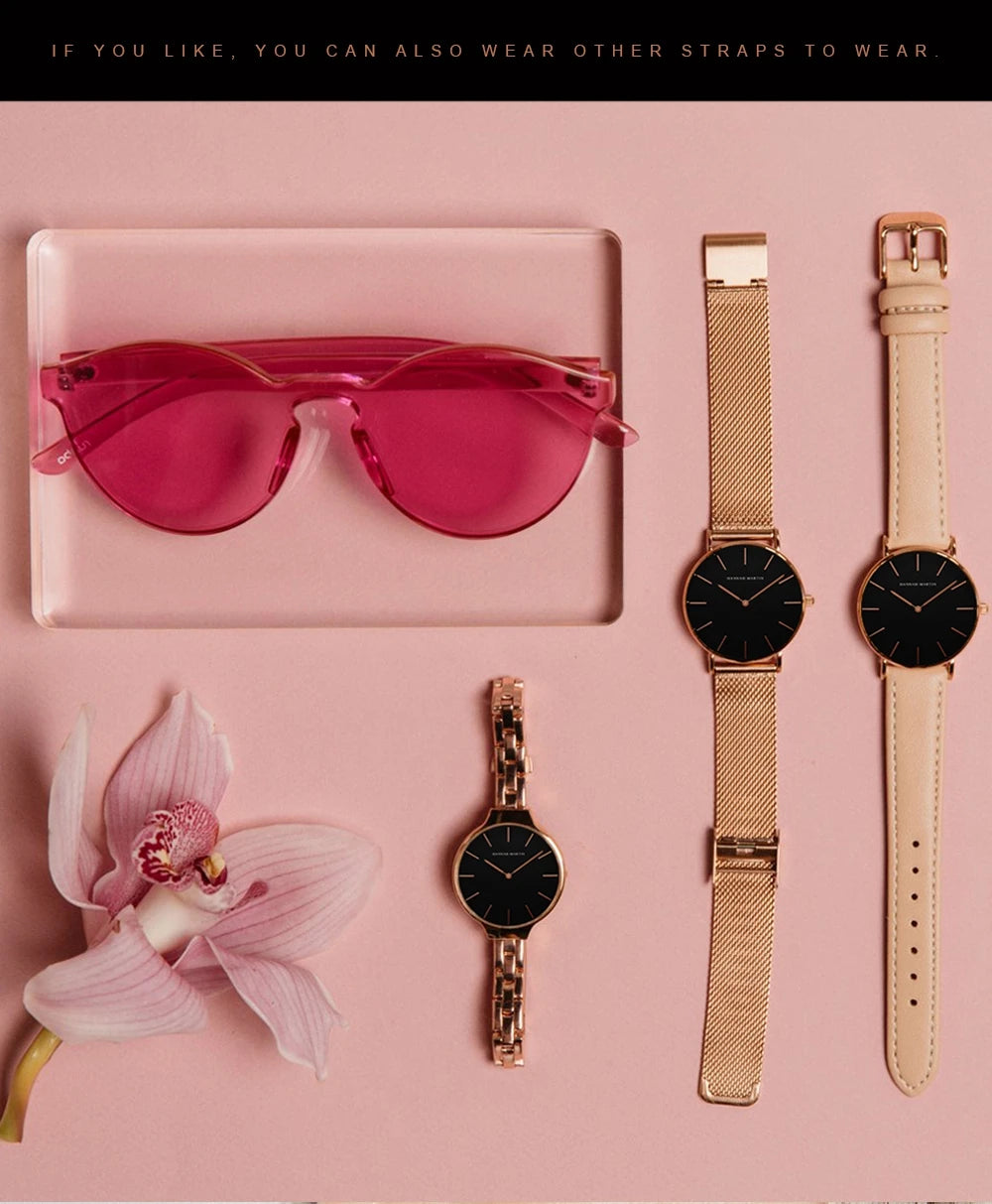 Elegante Damen Uhr 36mm Wasserdicht mit Japan Quarzwerk