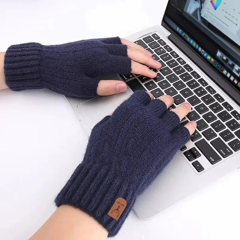 Warme Halb Finger Handschuhe für Herren und Damen zum Radfahren und Büro-Yabubestshop