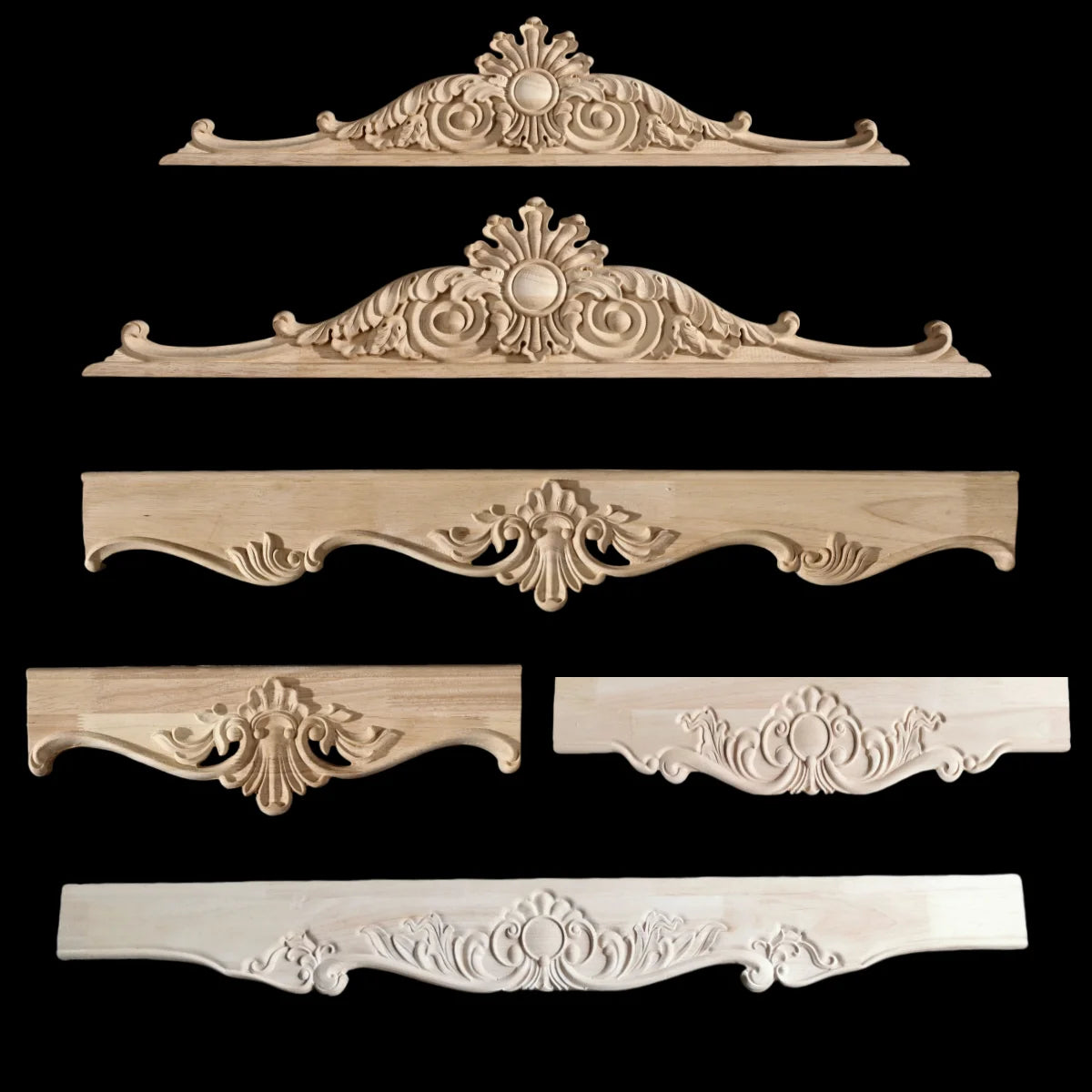 Exquisite geschnitzte Holzapplikation für Möbel & Sideboard-Dekoration