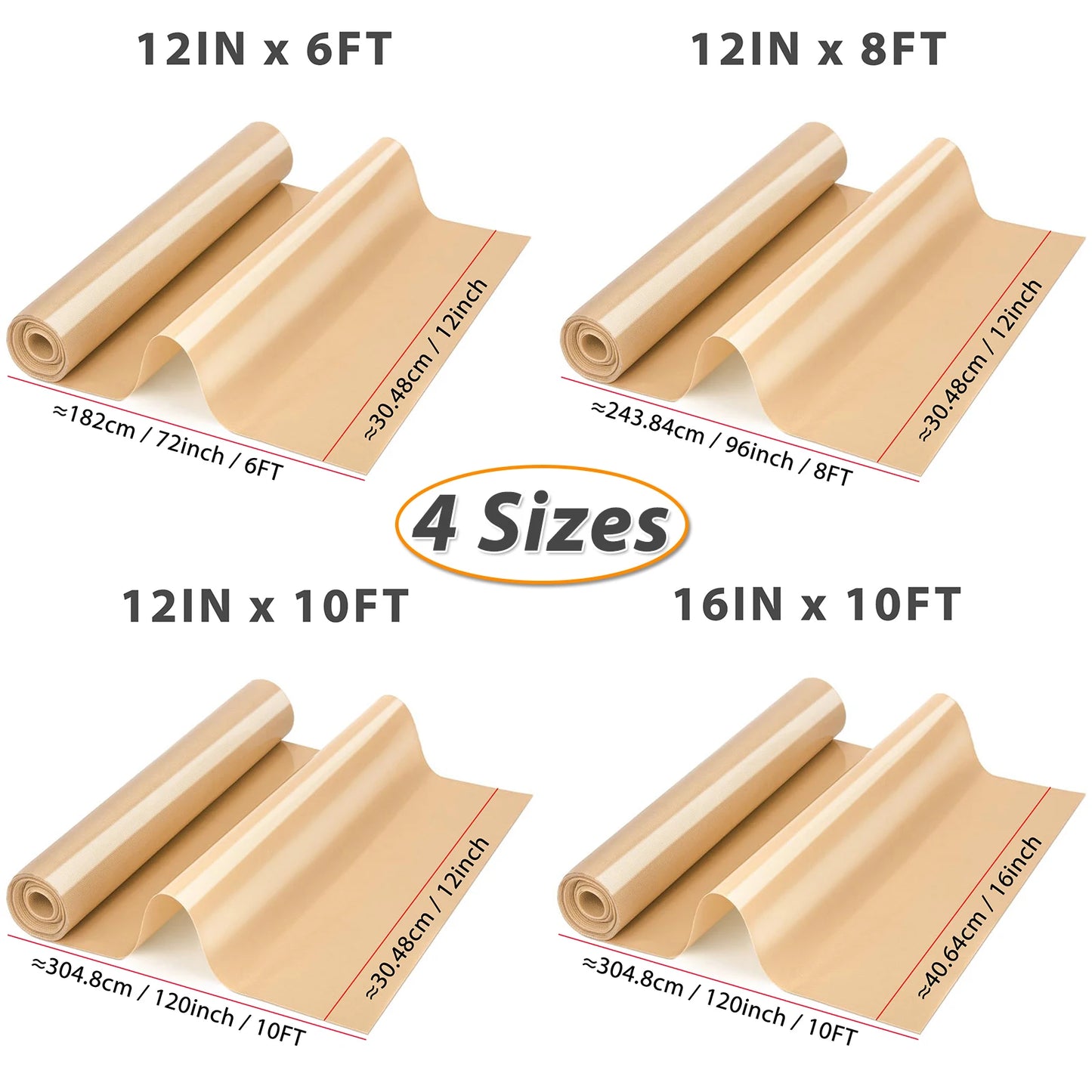 Große hitzebeständige Silikon Backmattenrolle mit Antihaftbeschichtung