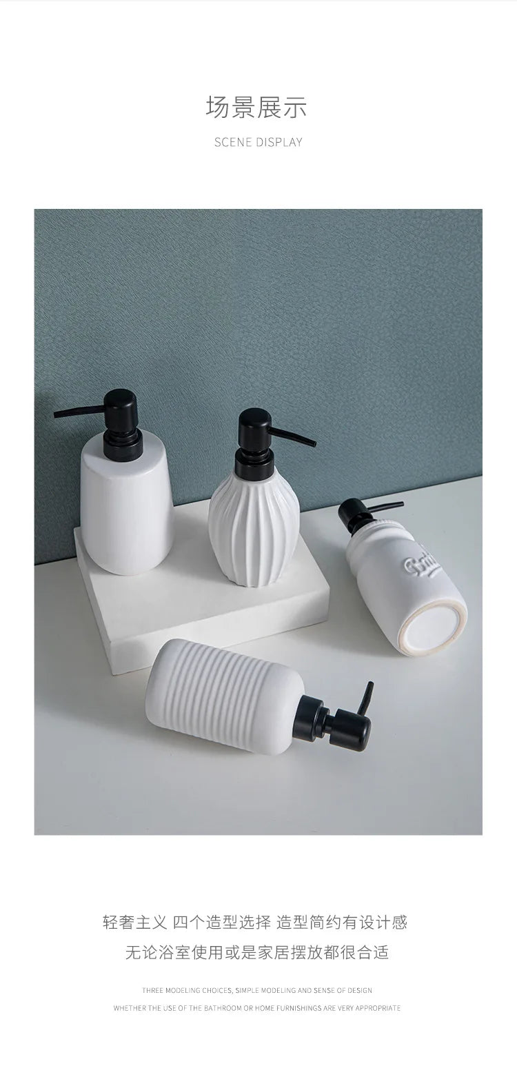 Keramik Flüssigseifenspender für Shampoo und Duschgel