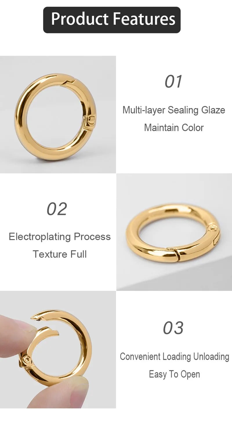 CRAZYSMITH O Ring runder Karabiner für Schlüssel bund Schlüssel anhänger Verschluss Verbindungs ringe für Schlüssel anhänger Clip Riemen Schnalle Karabiner haken Tasche Zubehör-Yabubest - Home & More