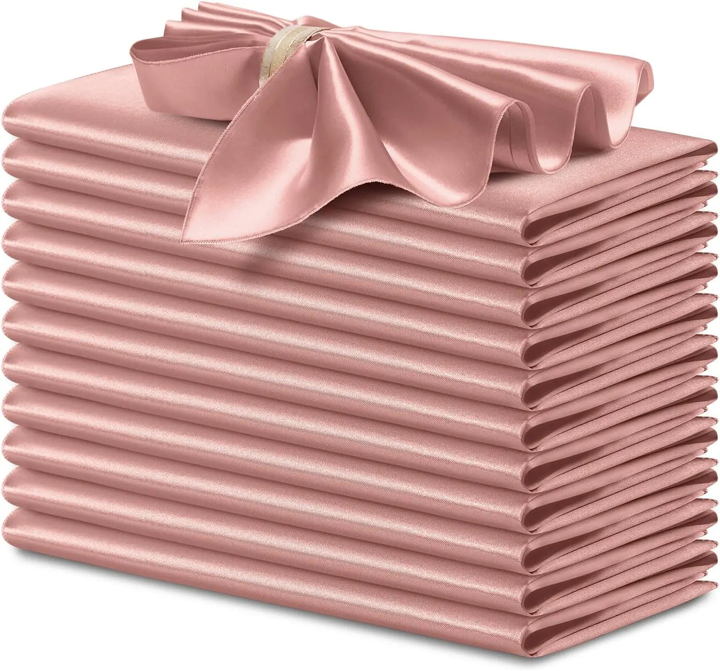 12 rote Satin Servietten 30x30 cm waschbar seidig weich für Event Deko