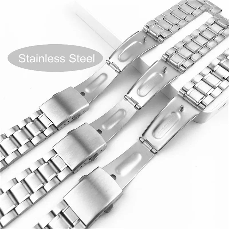 Edelstahl Uhrenarmband in 12-22mm Breite mit Faltschließe Universal