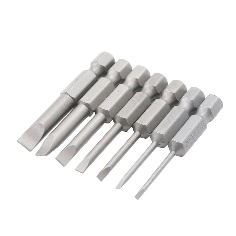 7-teiliges Schlitz Schraubendreher Bit Set magnetisch S2 Stahl 50-100mm