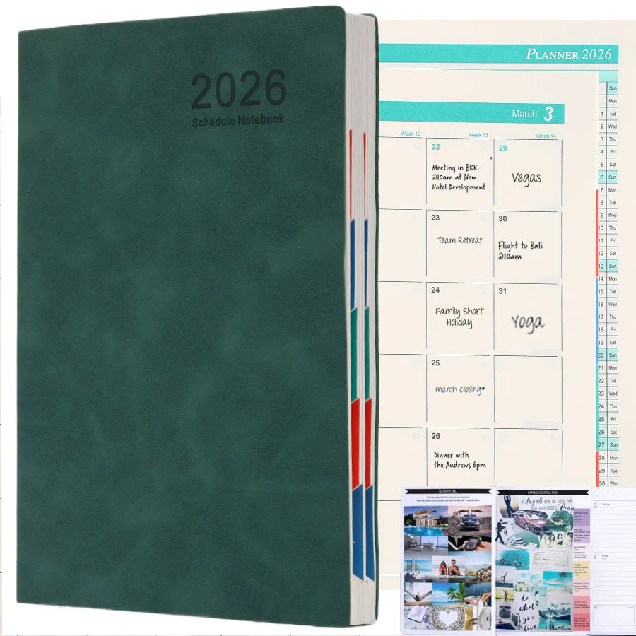 Tragbarer A5 Taschenplaner 2026 mit PU Einband für Organisation