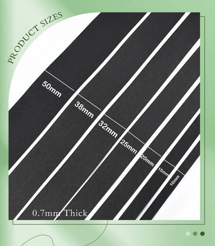 5M Nylon Gurtband in Schwarz 10-100mm für Taschen und Accessoires-Yabubest - Home & More