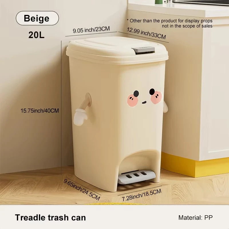 Großer kreativer Mülleimer mit Presspedal für Küche und Wohnzimmer