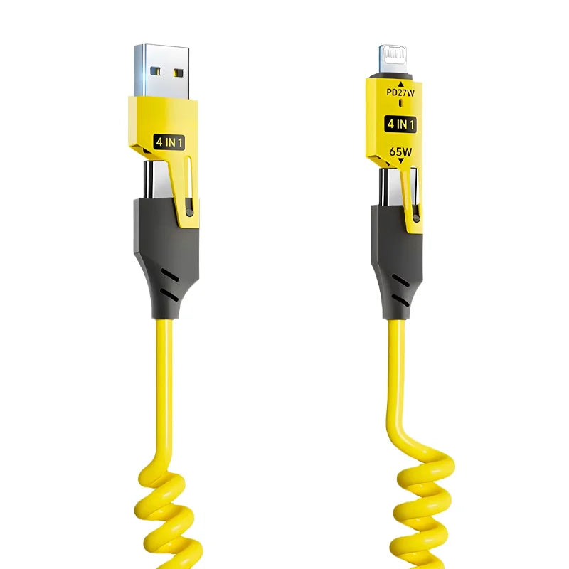 65W USB C - Lightning Datenkabel 4-in-1 Ausziehbar 6A Schnellladekabel