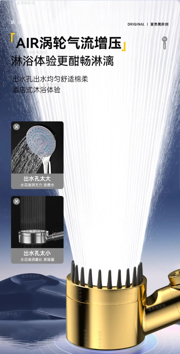 Hochdruck Duschkopf 3 Modi verstellbar mit Massagebürste Regenbrause