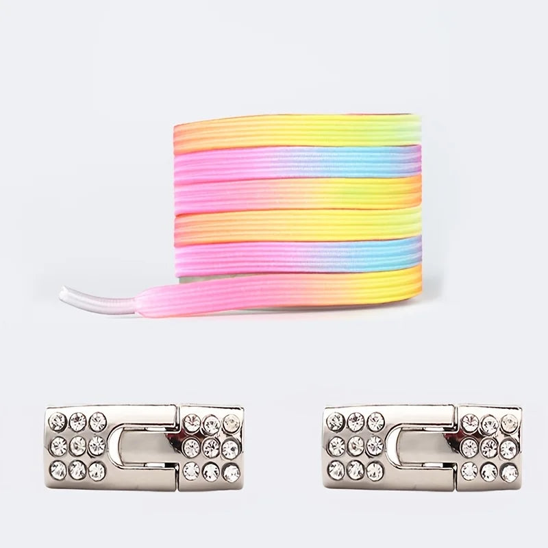 Elastische Schnürsenkel mit Diamantschnallen für schnelles Anziehen
