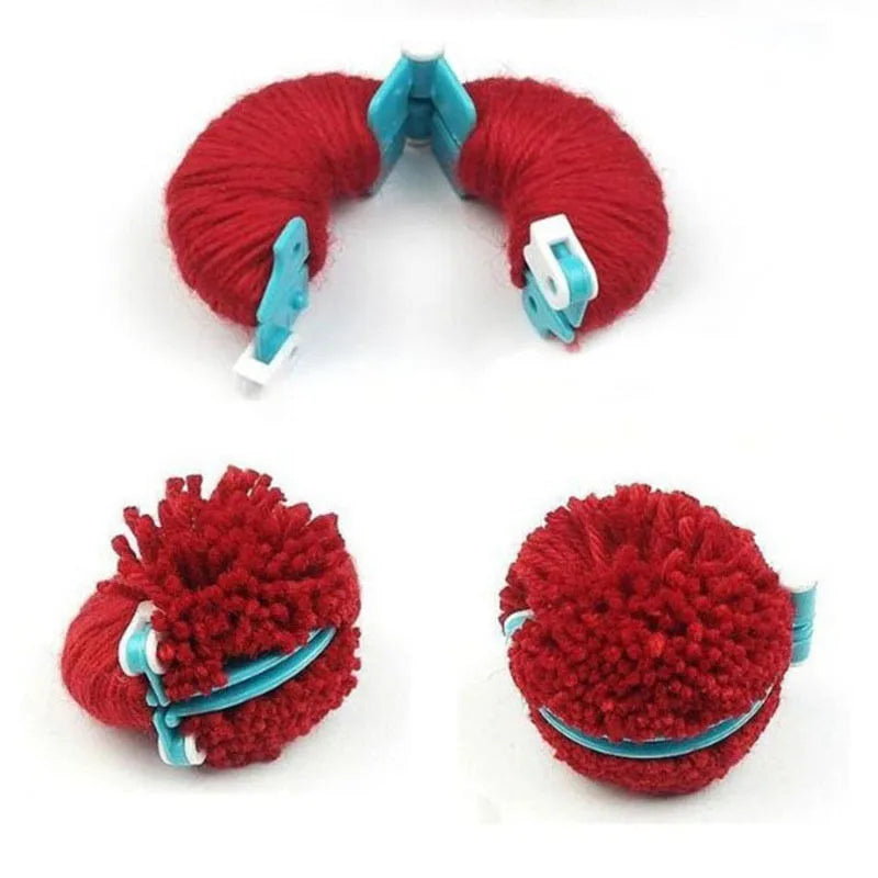 Pompon Maker Set 4 Größen DIY Nähwerkzeug Kunststoff Strick Handwerk