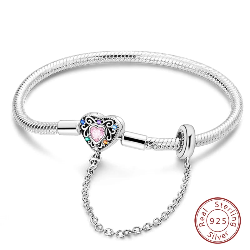 Armband Silber 925 mit Stern Mond Sonne und Grünem Zirkon Charm