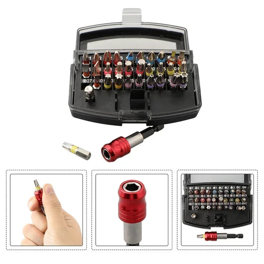 32-teiliges Schraubendreher-Bit-Set mit Schnellverschluss und vielseitigen Köpfen-Yabubest - Home & More