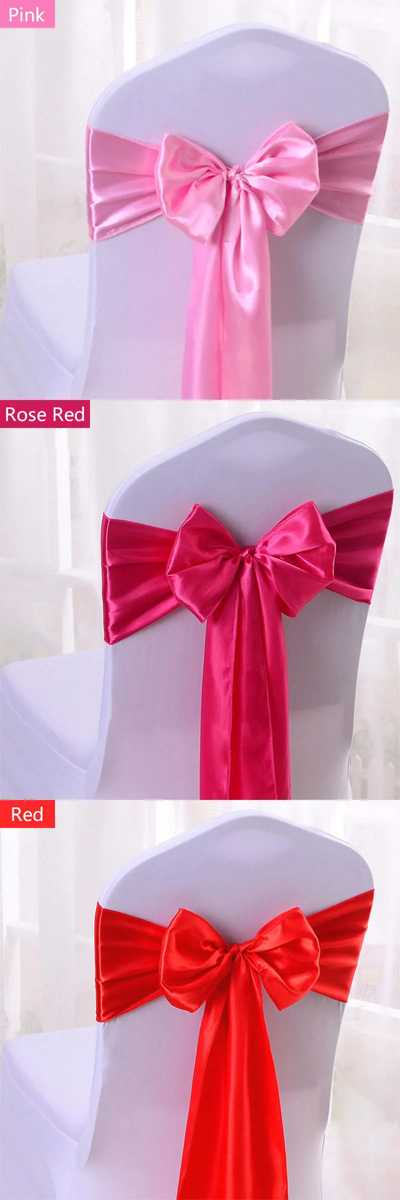 Satin Stuhlschärpen für Hochzeiten und Events 50 Stück