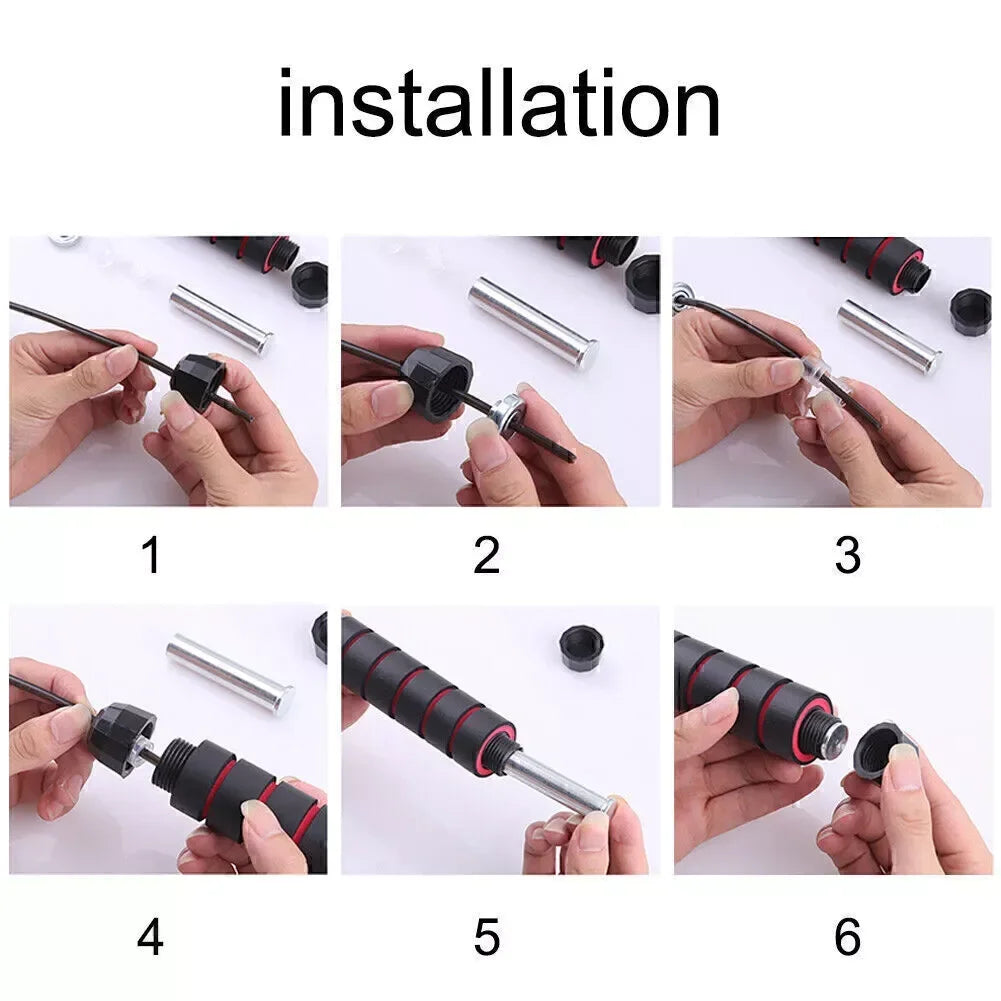 Verstellbares Speed Springseil 2,8-3 m Stahlseil für Fitness Training