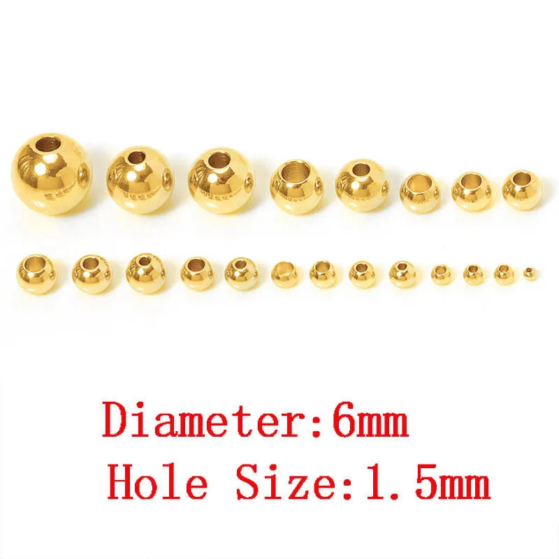 Edelstahl Gold Spacer Perlen Set 100 Stück Verschiedene Größen DIY