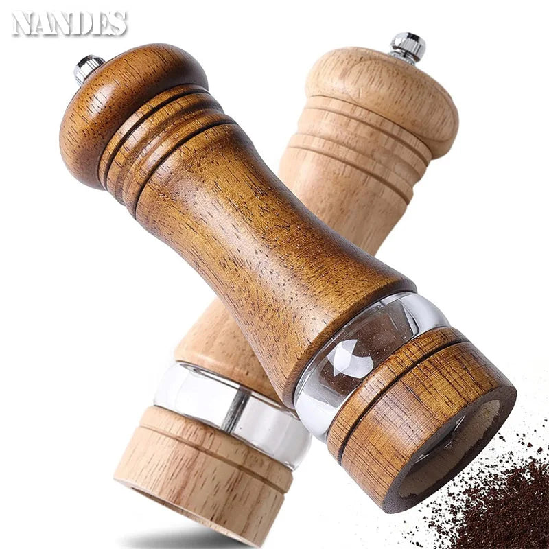 Präzises Mahlen: 6-Zoll Gummiholz Pfeffermühle mit verstellbarem Keramikmahlwerk