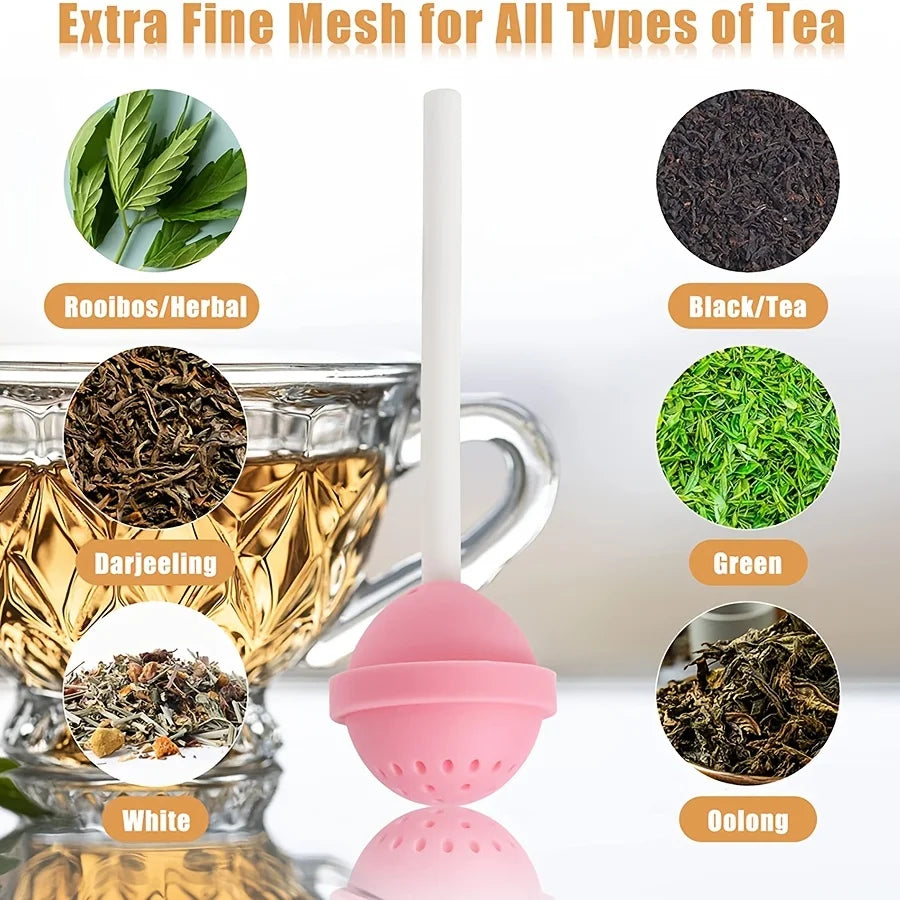 Wiederverwendbares Silikon Teesieb für losen Tee und Kräuter