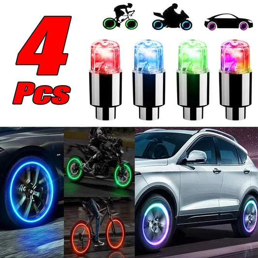 LED Radlichter bunte Reifen Ventilkappen 2 4 8 Stück für Auto Motorrad