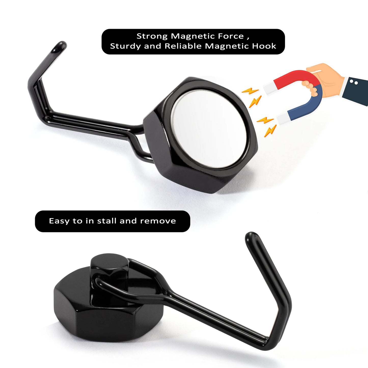 2er Set starke magnetische Haken für Küche Kühlschrank und Bad