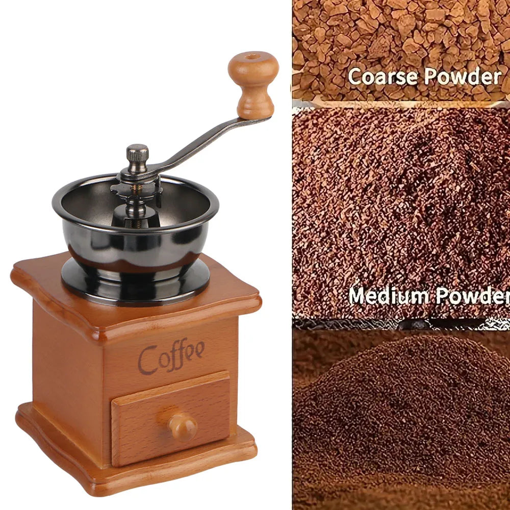 Manuelle Kaffeebohnenmuhle mit Edelstahlgriff und Keramikmahlwerk im Retro Stil-Yabubest - Home & More