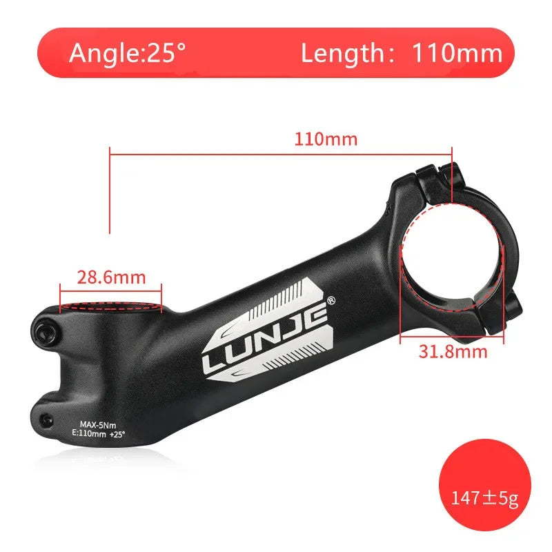 Ultraleichter Fahrradvorbau 17 Grad Aluminiumlegierung 31,8 mm MTB Rennrad