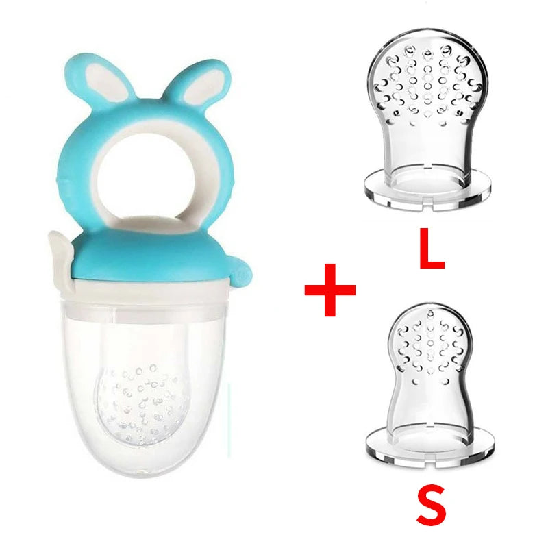 3er Set Silikon Netzbeutel Baby Futterspender mit leicht handhabbarem Ringlöffel-Yabubest - Home & More