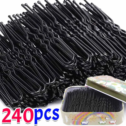U-förmige Metall-Haarspangen Schwarz – 60-240 Stück für starken Halt & Stil