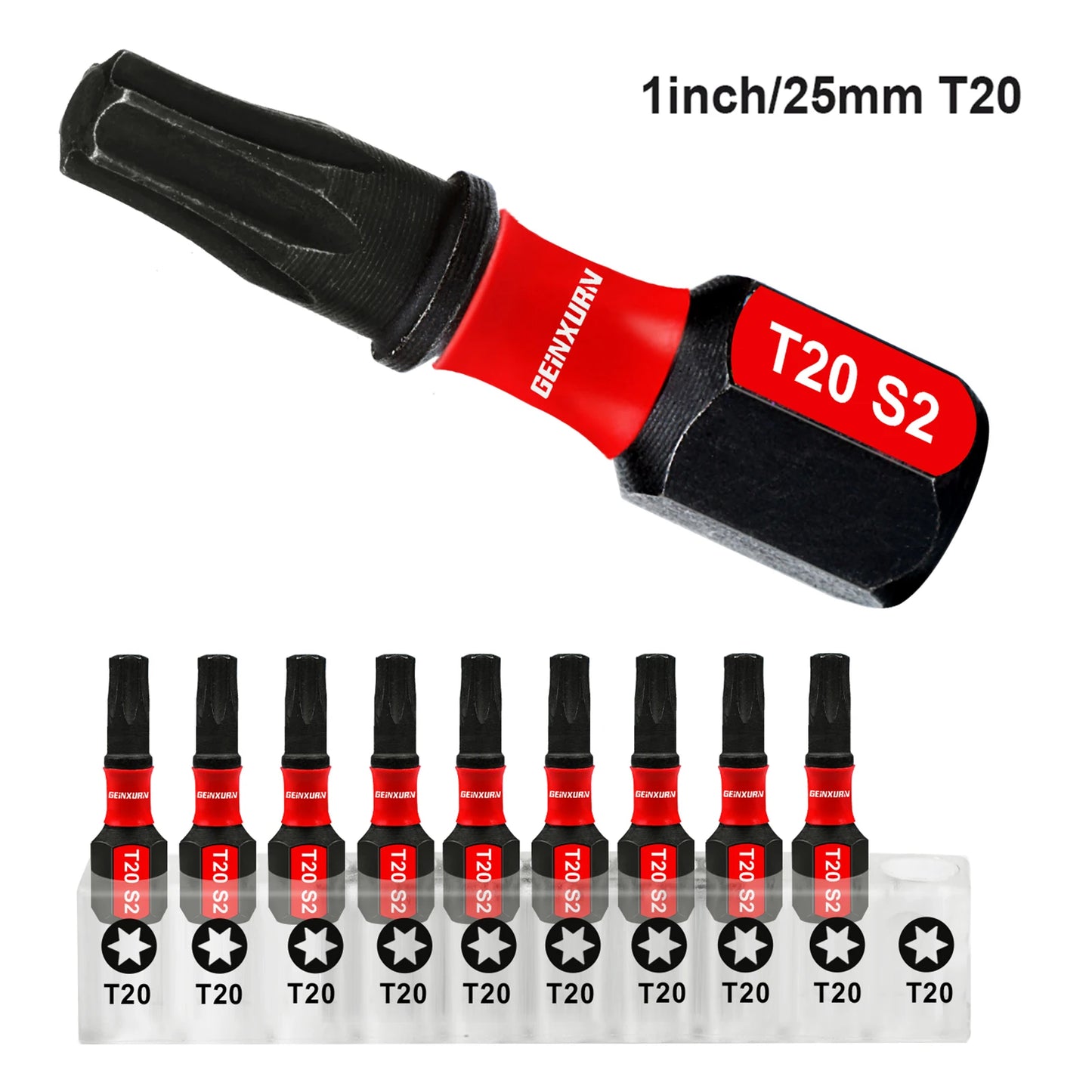 Schlagfestes Magnet Torx Bit Set T20 aus S2-Stahl für Präzision