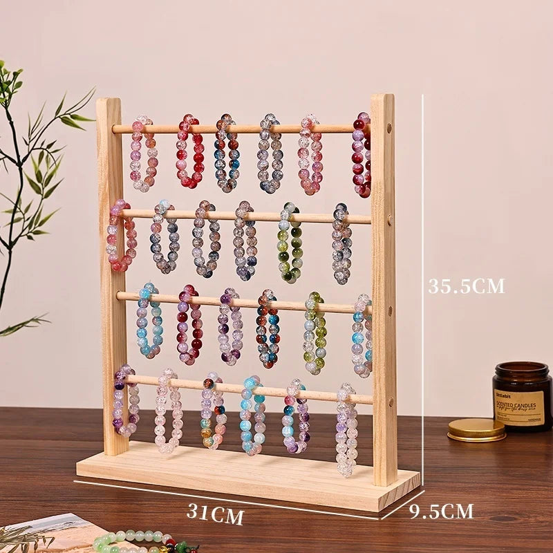 Abnehmbarer Schmuckhalter aus Holz mit 2 bis 6 Etagen