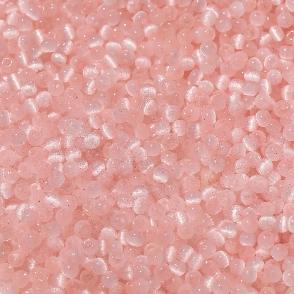 Bunte 4mm Glas Katzenaugen Rocailles Perlen für DIY Schmuck