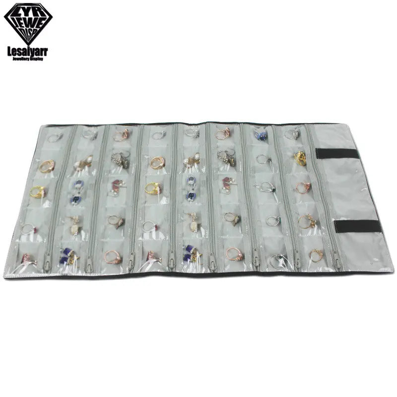 Faltbarer Schmuck Organizer aus Samt mit Reißverschluss für Reisen