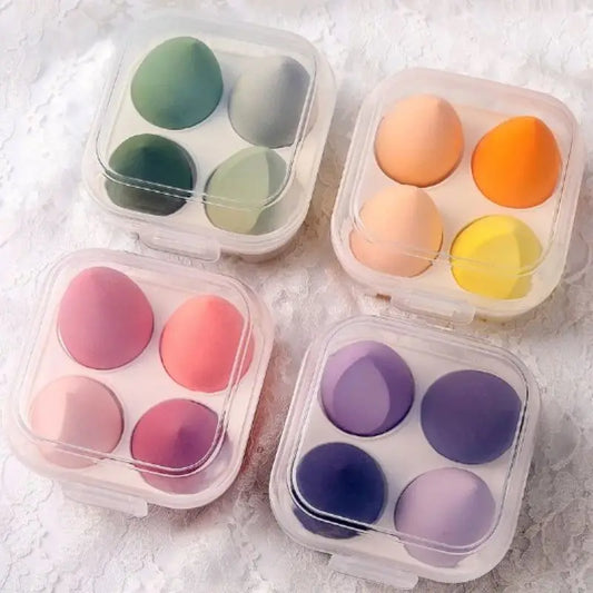 Perfektes Make-up Finish: 4-tlg. Beauty Schwamm Set mit hygienischer Ei-Box