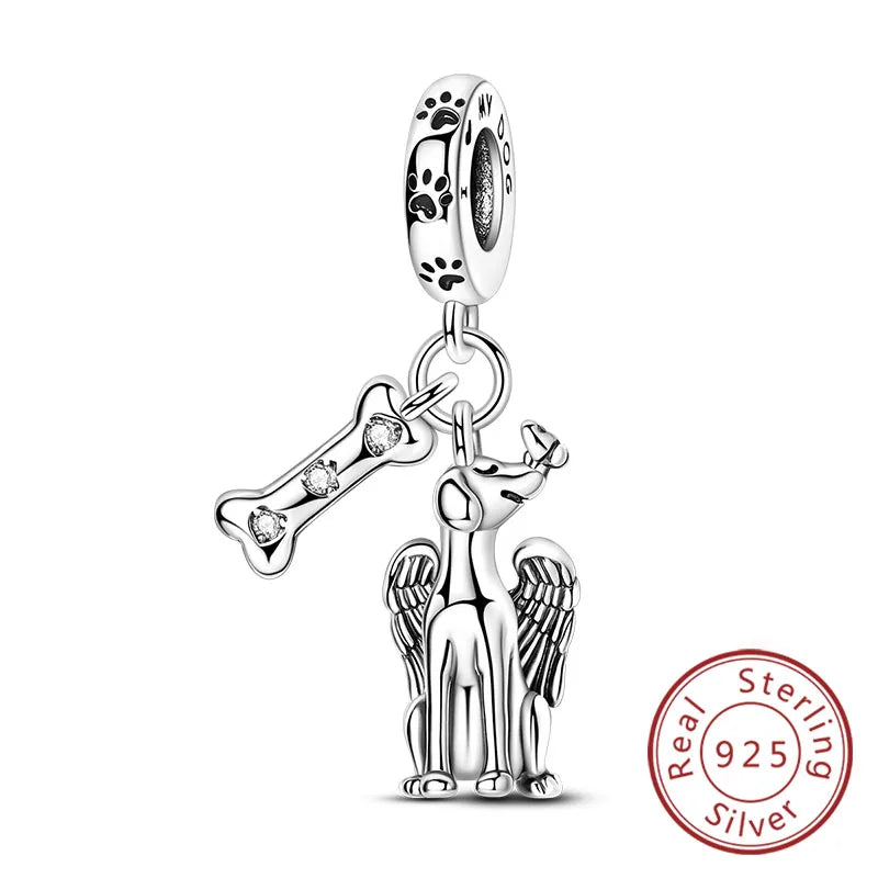 925er Sterlingsilber Charms mit Tiermotiven und Zirkon