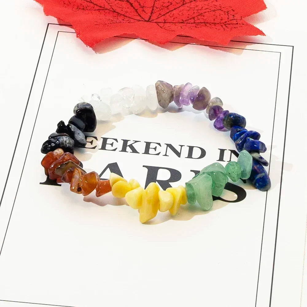 Farbenfrohes Natur Edelstein Armband Stretch für Damen Geschenk