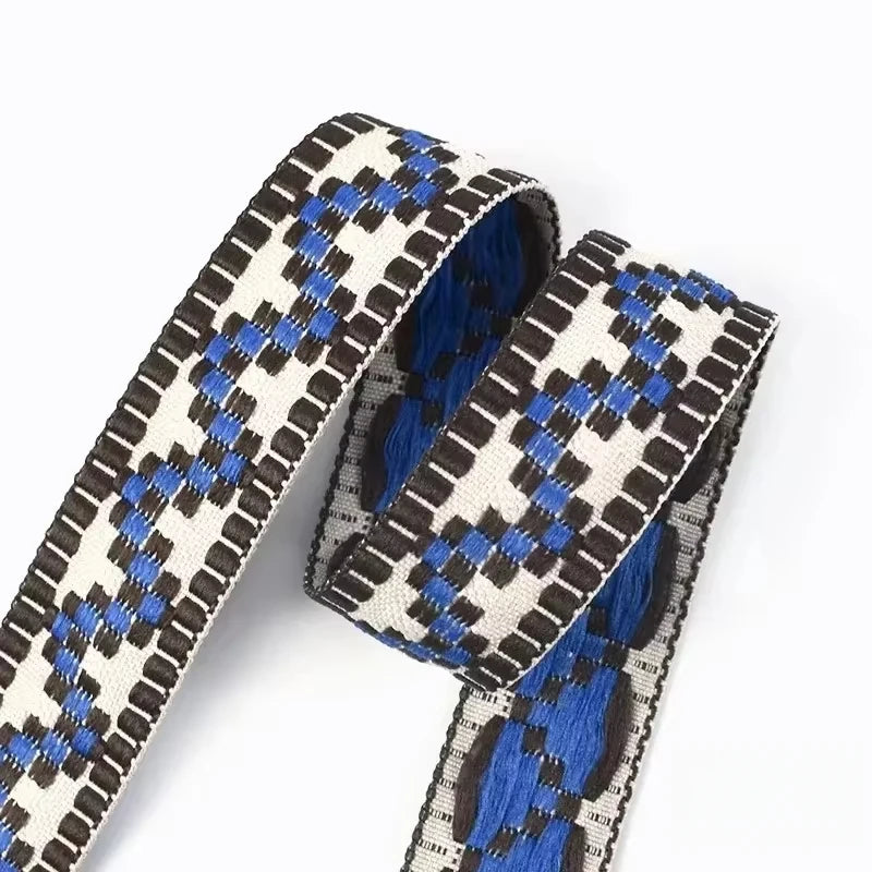 30mm Ethnisch Jacquard Gurtband Polyester DIY Nähen Dekor 2/5/10 Yards