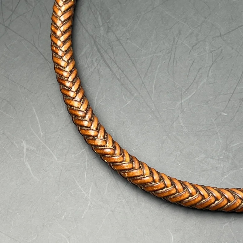 Robuster Punk Stil Leder Schlüsselanhänger mit Metallkette