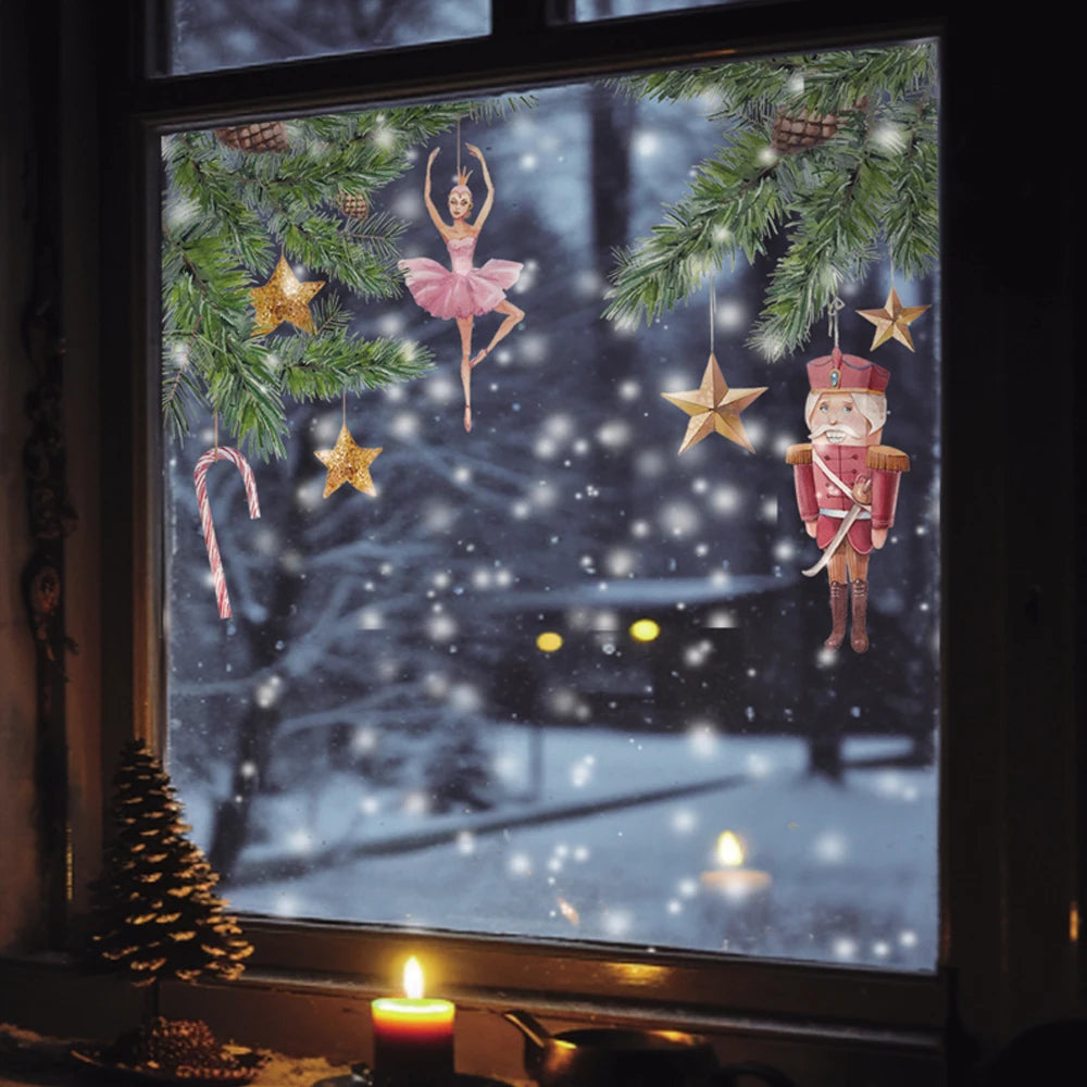 Doppelseitige Fensteraufkleber als wiederverwendbare Weihnachtsdekoration
