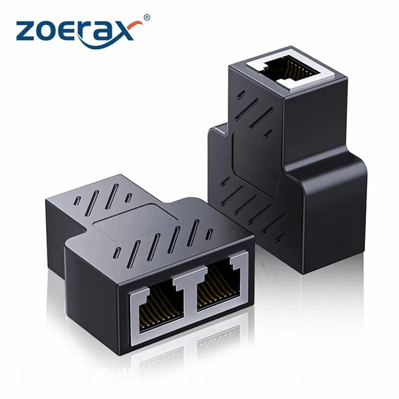 RJ45 Splitter 2 Stück Ethernet Adapter 1 auf 2 Netzwerk Koppler