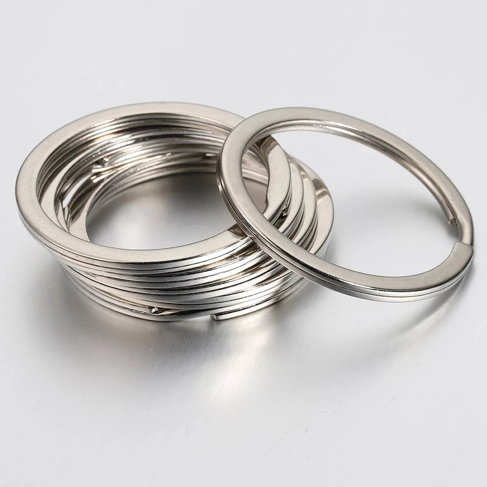 20-teilig Edelstahl Schlüsselanhänger Rund mit geteilten Ringen für DIY