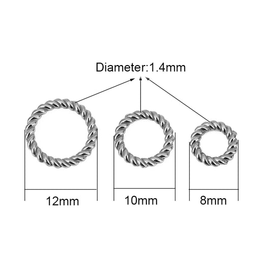 10 Stück Edelstahl Biegeringe geschlossen 8 10 12 mm für Schmuck