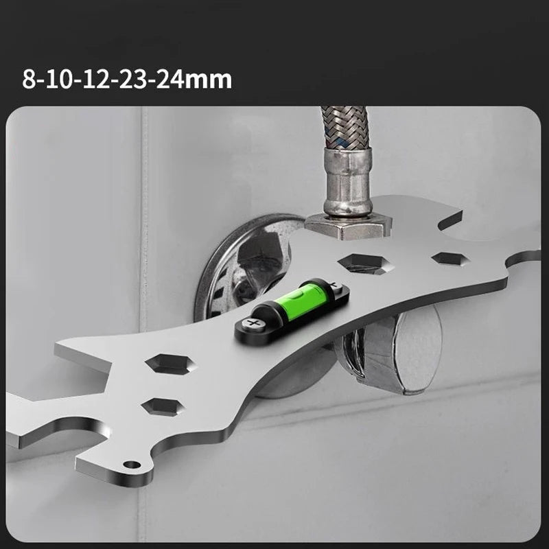 Multifunktionaler Badarmatur Schlüssel aus Edelstahl für Montage