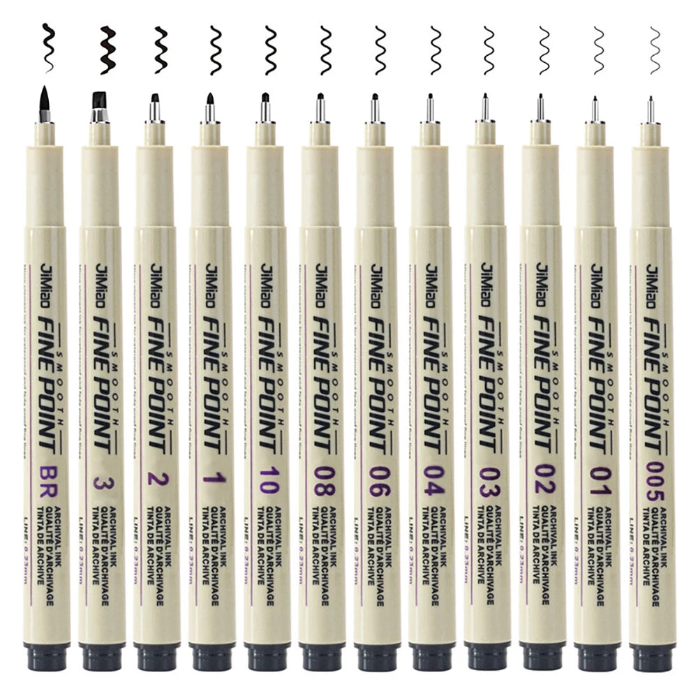 Technisches Fineliner Stift Set 6 9 12 Stück für Punktzeichnungen Skizzen