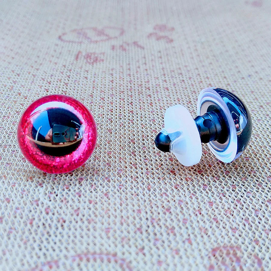 20 Stück Sicherheitsaugen Kunststoff Glitter Mix Größen für Amigurumi