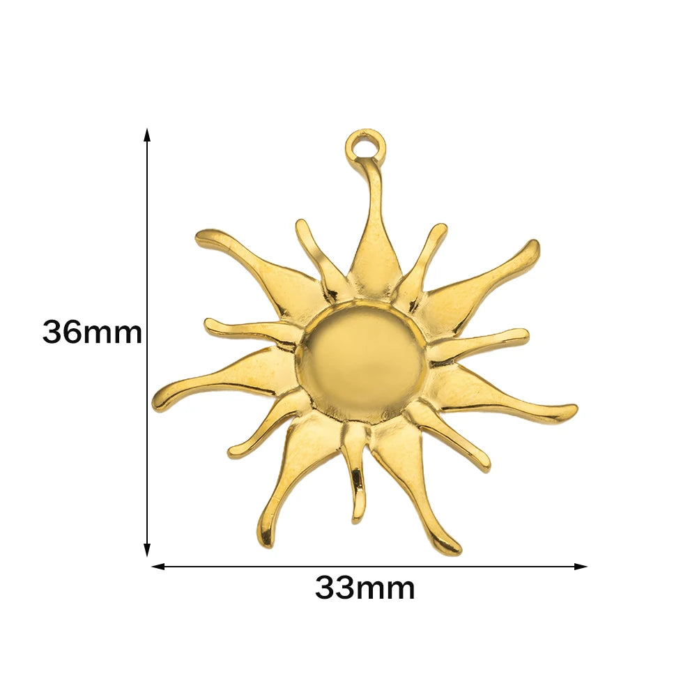 5er Set Edelstahl Charms Gold für Schmuckherstellung DIY Zubehör